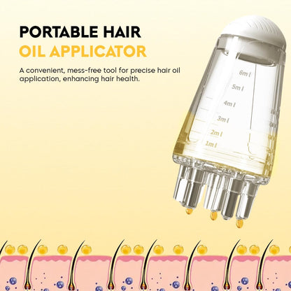 Afraz Scalp Hair Comb Oil Applicator (6ml) – Portable Mini Root Therapy Massager & Liquid Serum Dispenser for Hair Growth