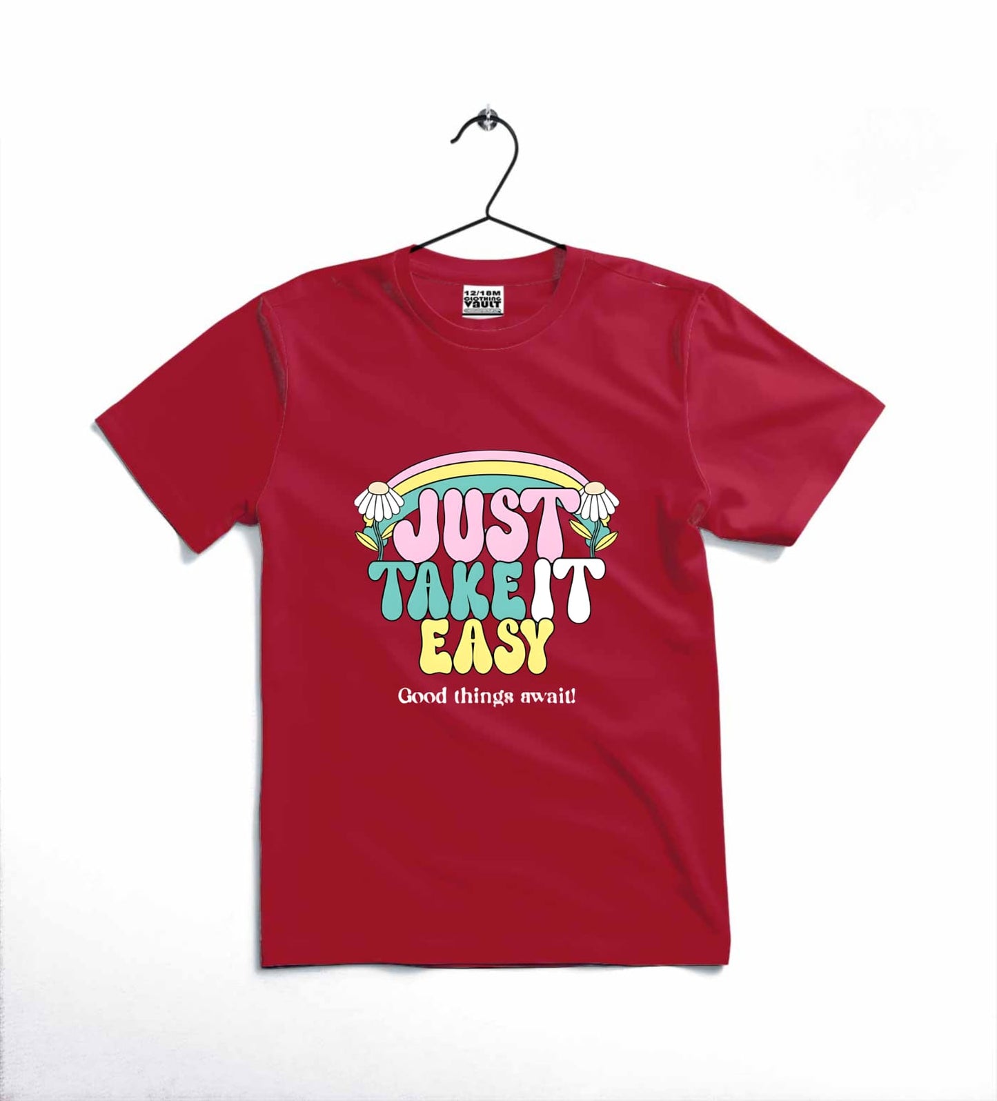 Afraz Kids "JUST TAKE IT EASY" Printed T-Shirt – Ultra-Soft Cotton Casual Tee