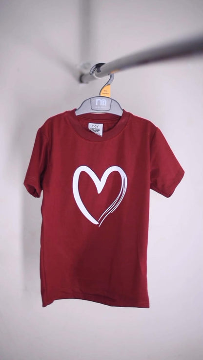 Afraz Premium Heart Printed Kids T-Shirt – Ultra-Soft Cotton Casual Tee