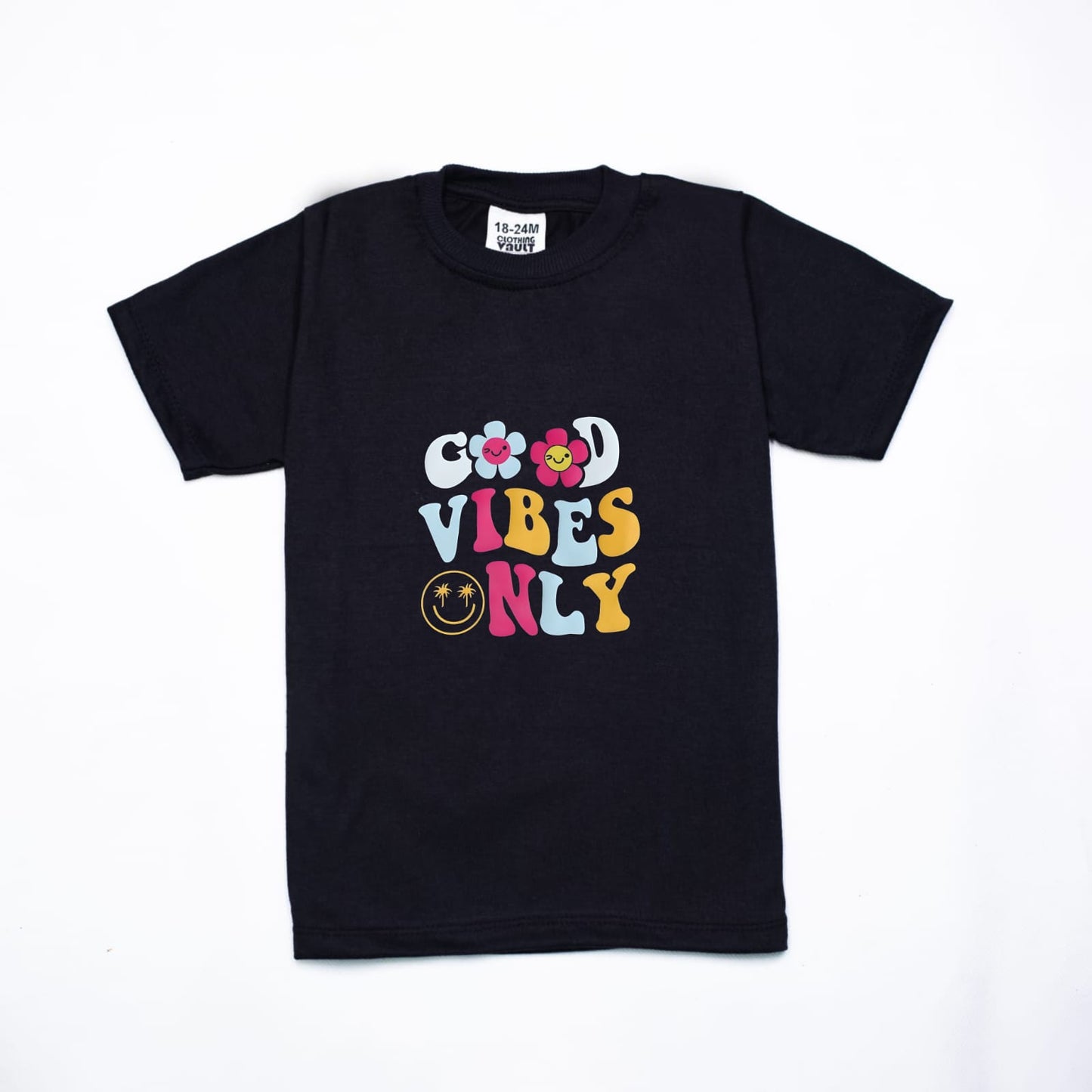 Afraz Kids "Good Vibes Only" Printed T-Shirt – Ultra-Soft Cotton Casual Tee