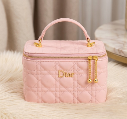 Afraz Imported Synthetic Leather Cosmetic Organizer Bag – Portable Waterproof Makeup Pouch for Travel