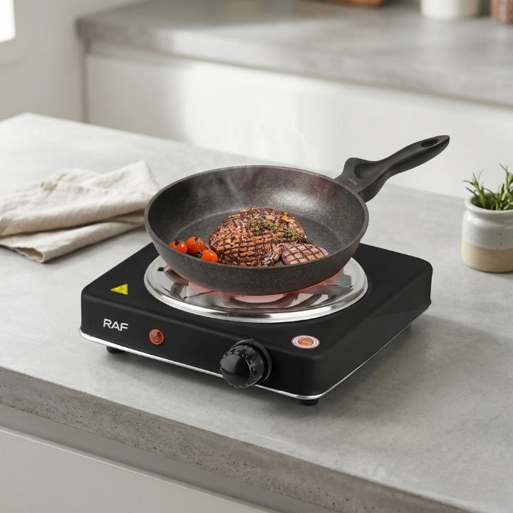 Afraz RAF 1000W Single Electric Stove – Portable Adjustable Temperature Hot Plate with Overheat Protection