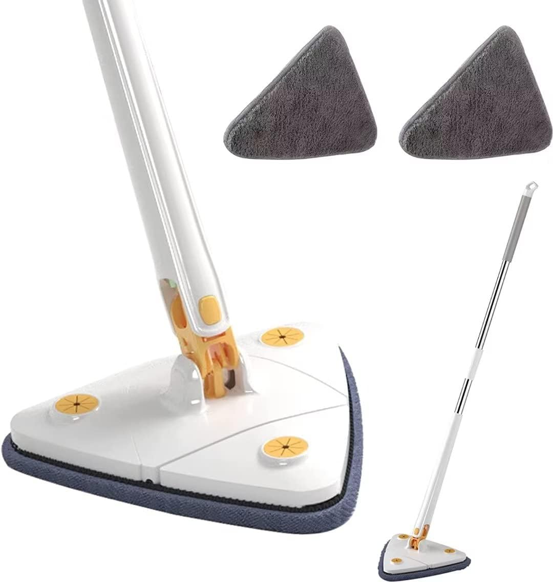 Afraz Triangle Shaped Microfiber Mop | Self-Wringing 360° Floor Dust Mop