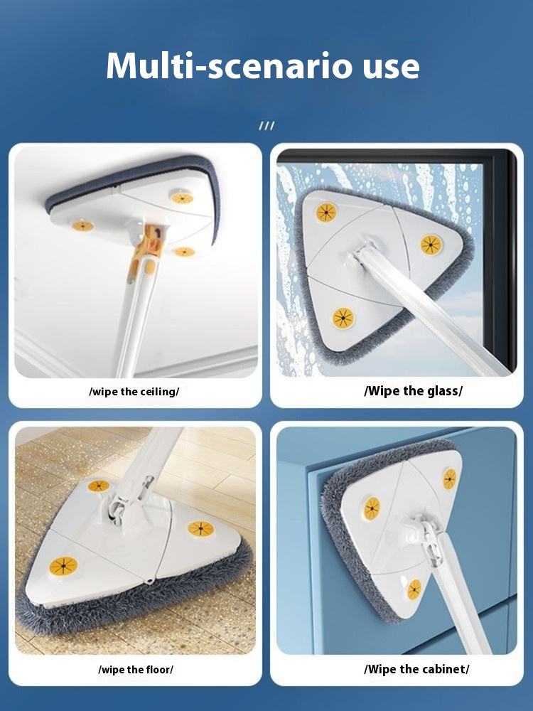 Afraz Triangle Shaped Microfiber Mop | Self-Wringing 360° Floor Dust Mop