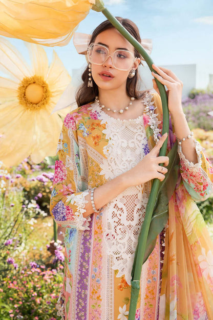 Afraz Premium 3-Piece Unstitched Multi Floral Embroidered Lawn Dress