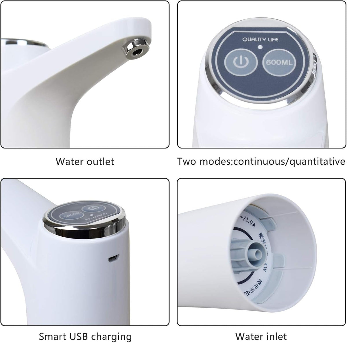 Afraz Automatic Water Bottle Pump | Touch Intelligent Rechargeable Dispenser for 5-Gallon Bottles