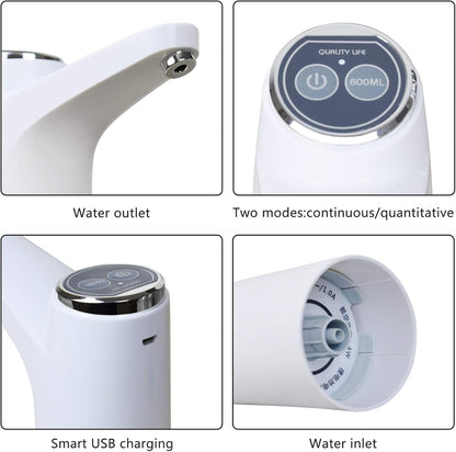Afraz Automatic Water Bottle Pump | Touch Intelligent Rechargeable Dispenser for 5-Gallon Bottles