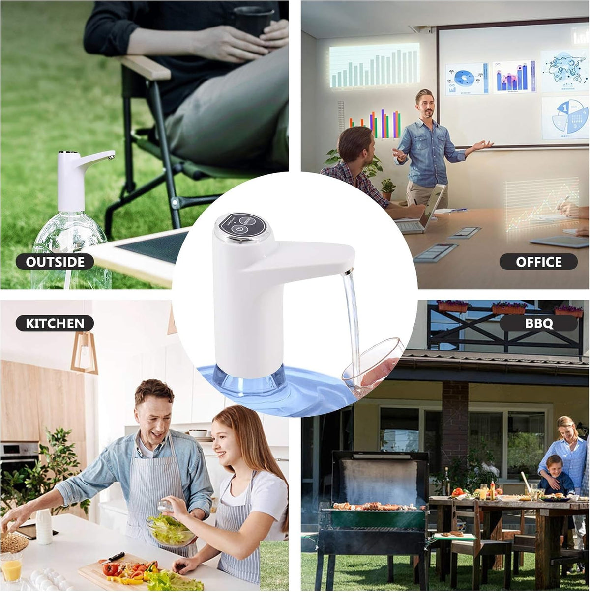 Afraz Automatic Water Bottle Pump | Touch Intelligent Rechargeable Dispenser for 5-Gallon Bottles