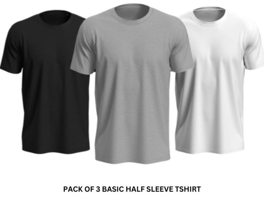 Premium Trio Pack: Plain Round Neck T-Shirts