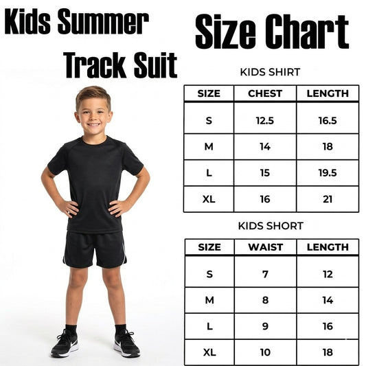 Afraz Smart Kids Plain Summer Tracksuit Set – Premium Cotton Blend T-Shirt & Shorts Co-Ord