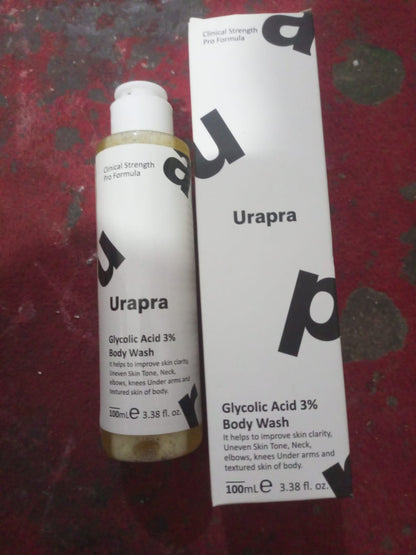 Urapra Glycolic Acid 3% Body Wash – Premium Exfoliating & Brightening Cleanser (100ml)