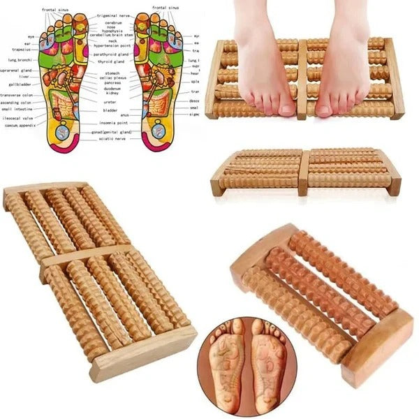 Afraz Premium Wooden Roller Foot Massager – Natural Wood Stress Relief & Circulation Tool