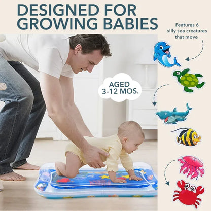 Afraz Premium Inflatable Baby Water Play Mat – Tummy Time Sensory Activity Center