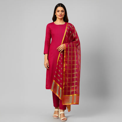 Afraz Premium 3-Piece Unstitched Katan Silk Suit with Luxury Organza Dupatta