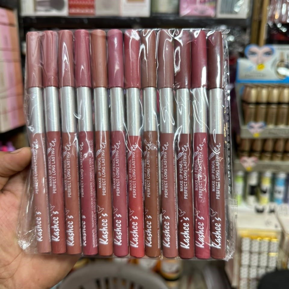 Afraz Kashee's Pack of 12 High-Pigmented Smooth Lipsticks – Creamy Nude Shades Kit