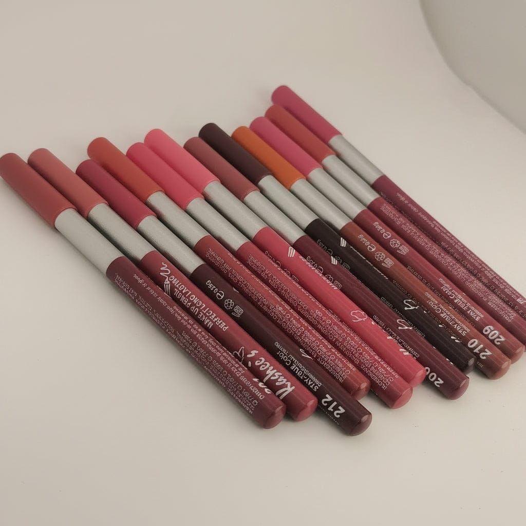 Afraz Kashee's Pack of 12 High-Pigmented Smooth Lipsticks – Creamy Nude Shades Kit