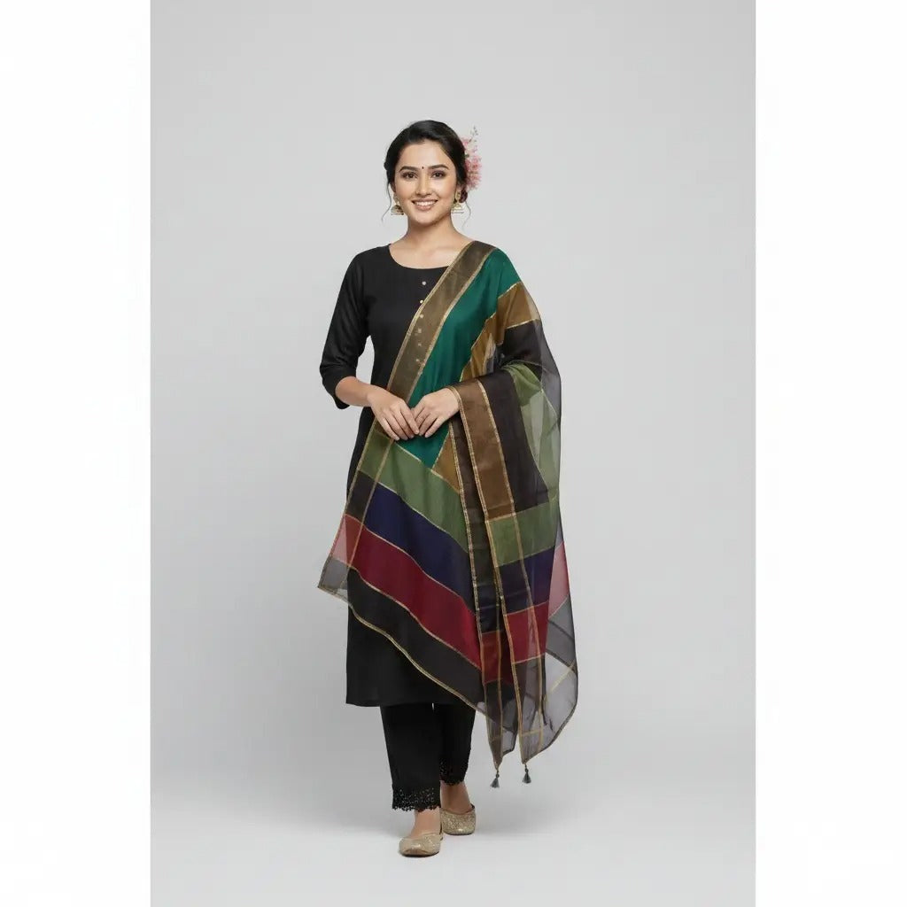Afraz Premium 3-Piece Unstitched Katan Silk Suit with Luxury Organza Dupatta
