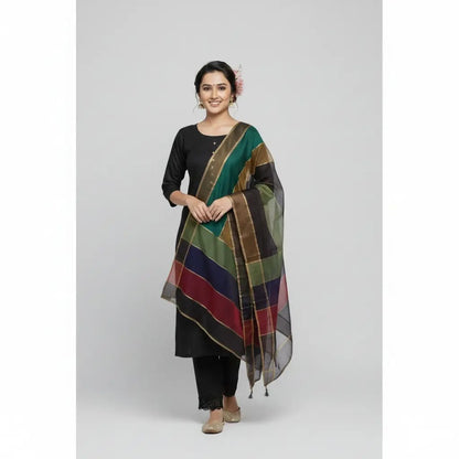Afraz Premium 3-Piece Unstitched Katan Silk Suit with Luxury Organza Dupatta