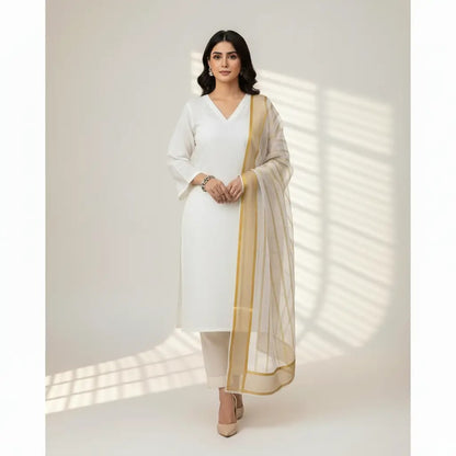 Afraz Premium 3-Piece Unstitched Katan Silk Suit with Luxury Organza Dupatta