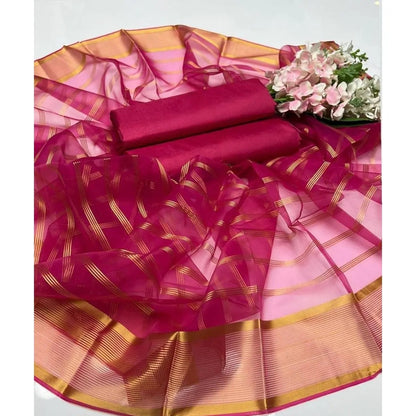Afraz Premium 3-Piece Unstitched Katan Silk Suit with Luxury Organza Dupatta