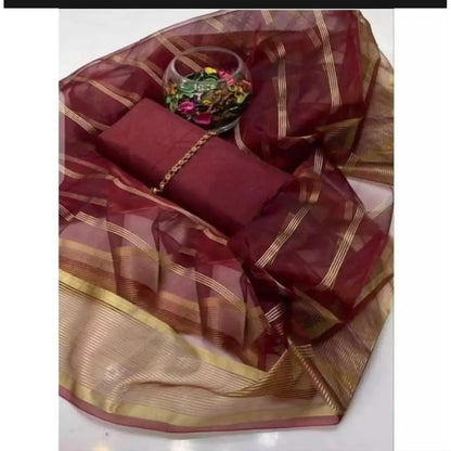Afraz Premium 3-Piece Unstitched Katan Silk Suit with Luxury Organza Dupatta