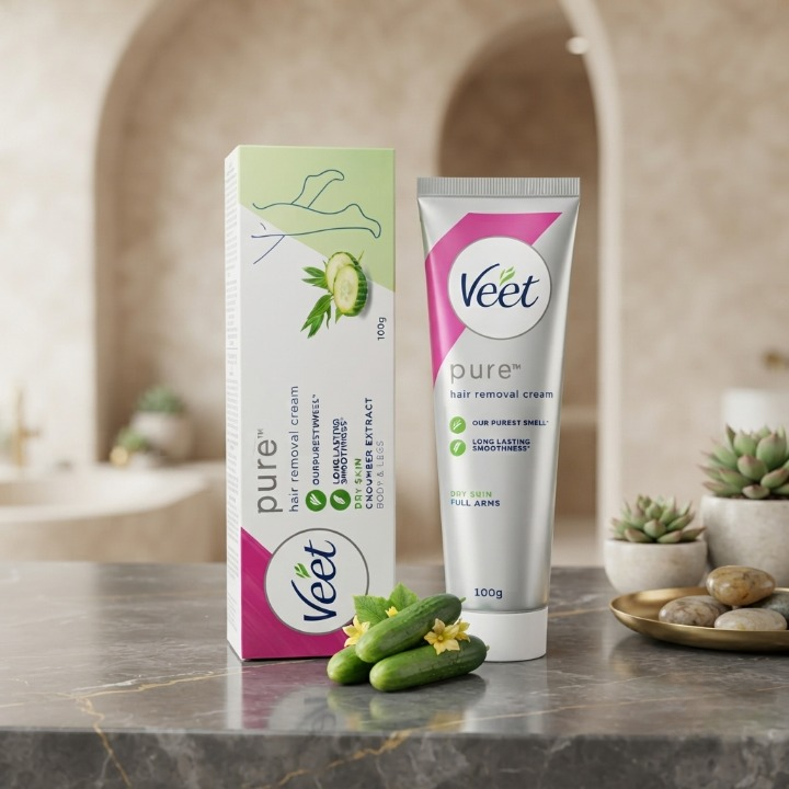 Veet Pure Hair Removal Cream for Dry Skin (100g) – Gentle & Effective Formula