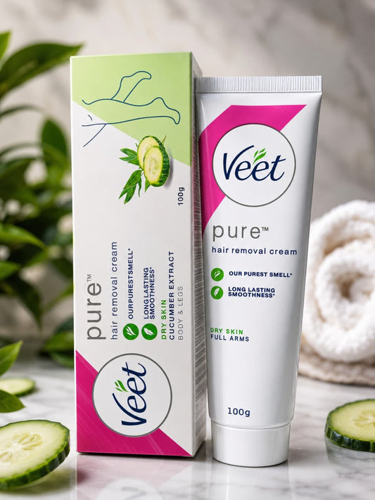 Veet Pure Hair Removal Cream for Dry Skin (100g) – Gentle & Effective Formula