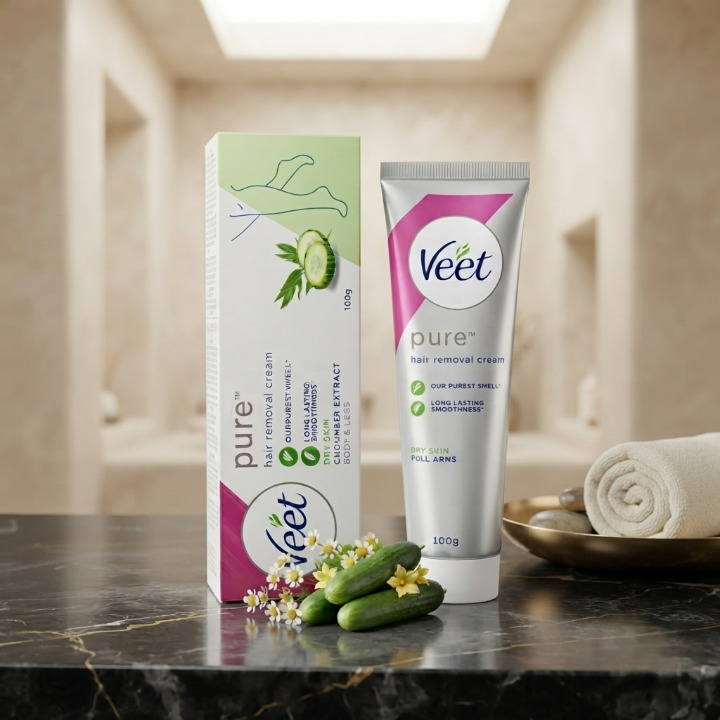 Veet Pure Hair Removal Cream for Dry Skin (100g) – Gentle & Effective Formula