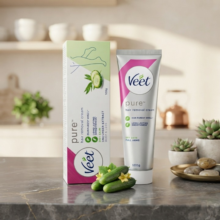 Veet Pure Hair Removal Cream for Dry Skin (100g) – Gentle & Effective Formula