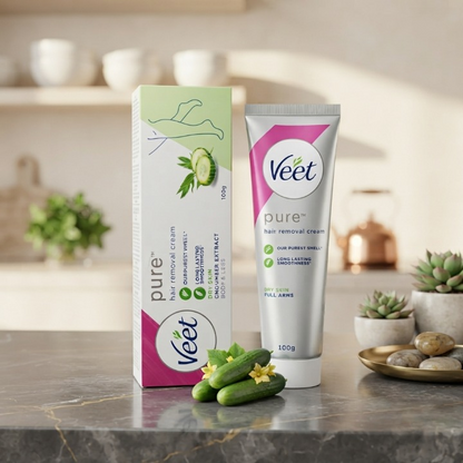 Veet Pure Hair Removal Cream for Dry Skin (100g) – Gentle & Effective Formula