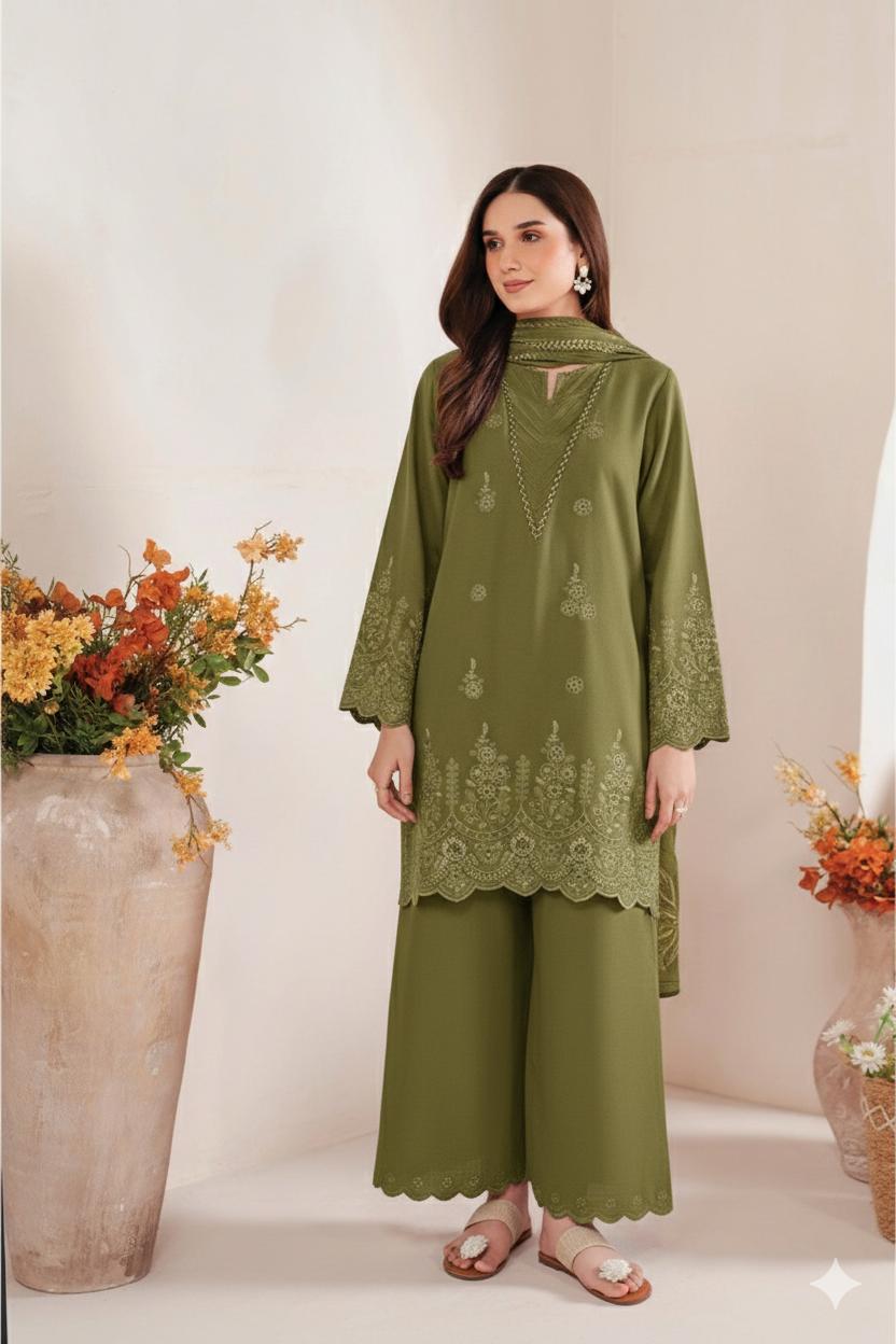 Afraz Premium 3-Piece Embroidered Sapphire Airjet Lawn Suit with Printed Diamond Dupatta