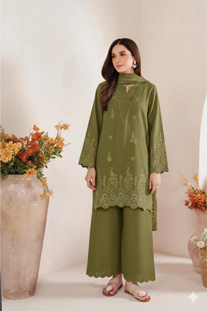 Afraz Premium 3-Piece Embroidered Sapphire Airjet Lawn Suit with Printed Diamond Dupatta