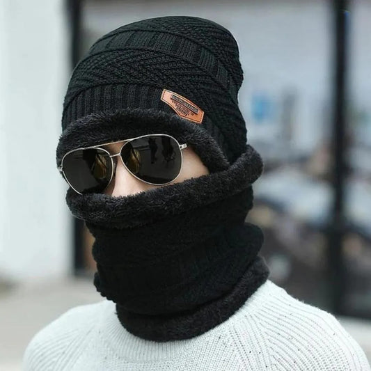 Premium 3-in-1 Winter Beanie, Neck Warmer & Mask Set Black, Royal Blue, Classic Brown, Charcoal Gray