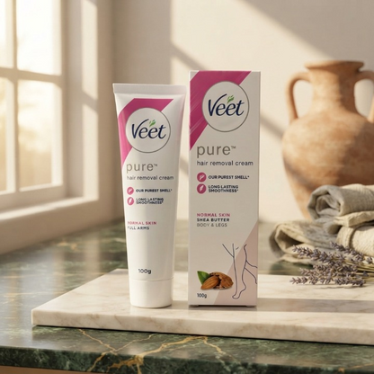 Veet Pure Hair Removal Cream for Normal Skin (100g) – Gentle & Effective Formula
