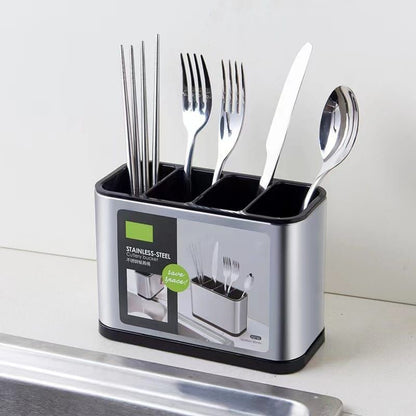 Afraz Stainless Steel Cutlery Bucket – Durable Spoon & Fork Holder Organizer for Space-Saving Kitchen Counter Storage