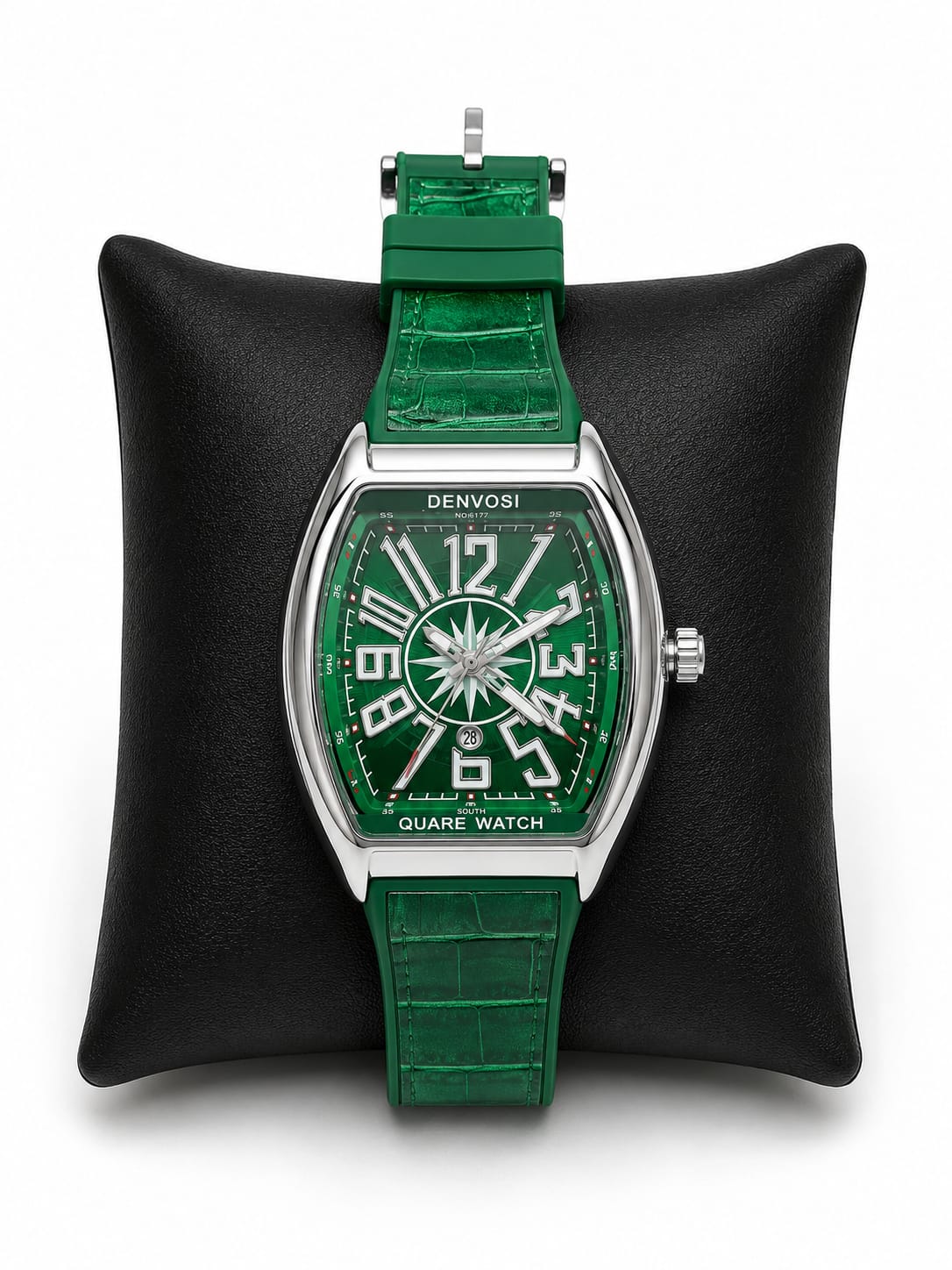 Denvosi Premium Quartz Watch Model 6177 – Classic Fashion Accessory (Green White)