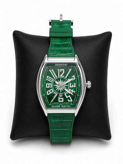 Denvosi Premium Quartz Watch Model 6177 – Classic Fashion Accessory (Green White)