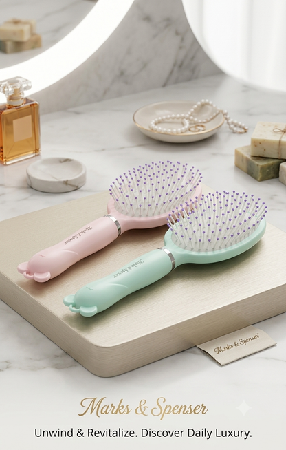 Afraz Ultra-Smooth Detangling Paddle Brush – Lightweight Styling Brush (Random Design)