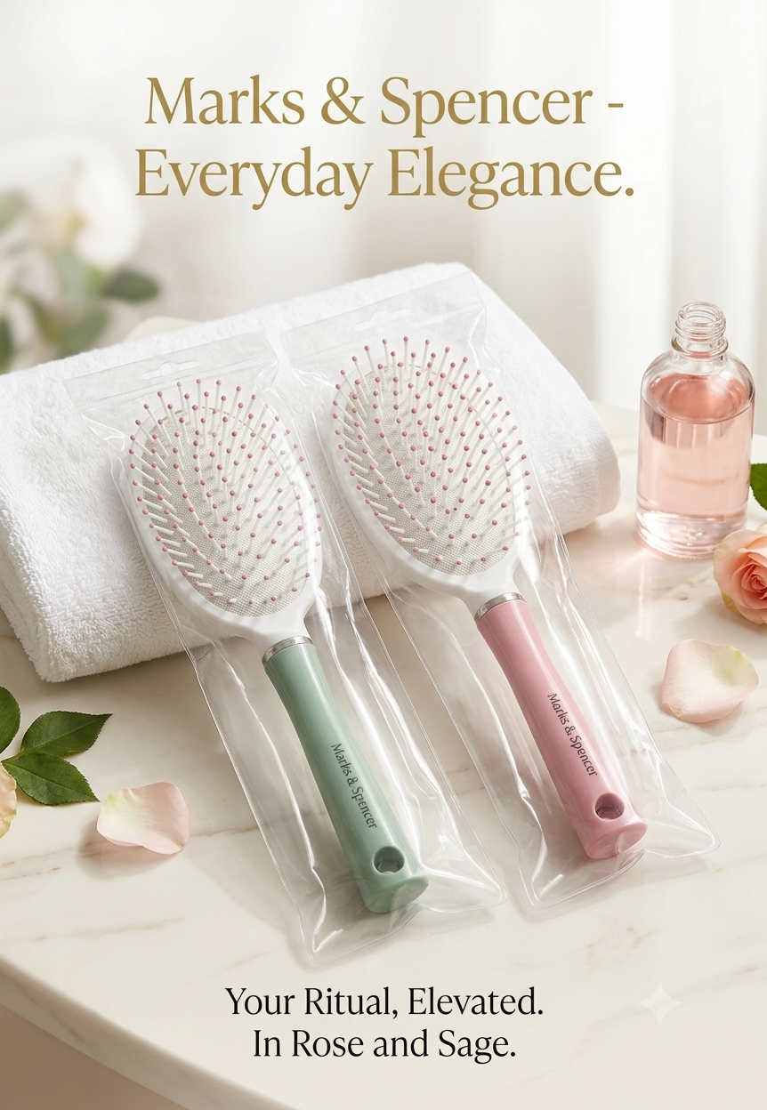 Afraz Ultra-Smooth Detangling Paddle Brush – Lightweight Styling Brush (Random Design)