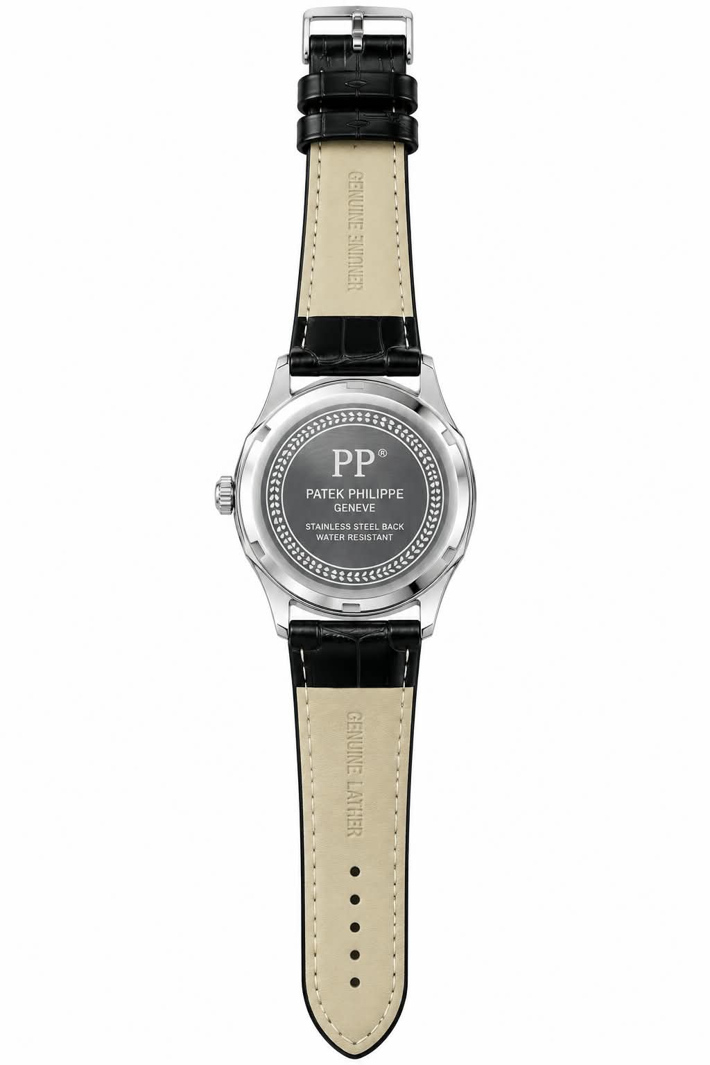 Next-Gen Luxury Dress Watch | Classic Patek Philippe Inspired Timepiece (Brown Black Leather)