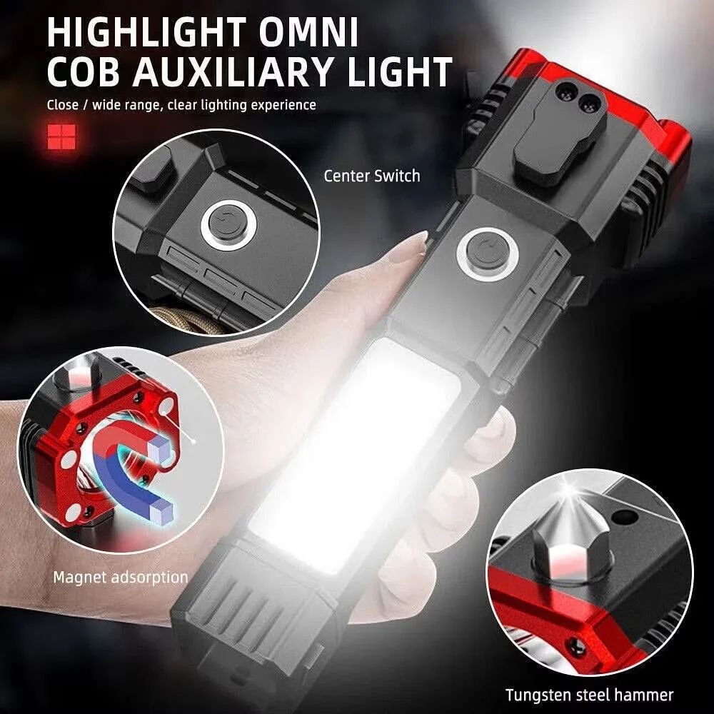 Afraz Smart High-Power LED Tactical Torch – Rechargeable Flashlight & Power Bank
