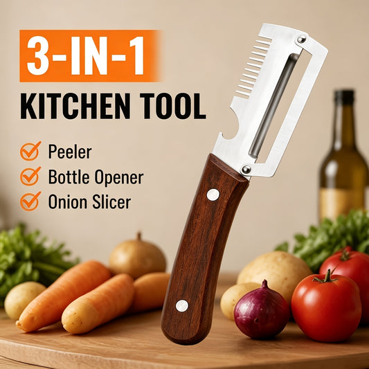 Afraz 3-in-1 Multifunctional Vegetable Peeler Knife – Daily Kitchen Tool for Food Prep