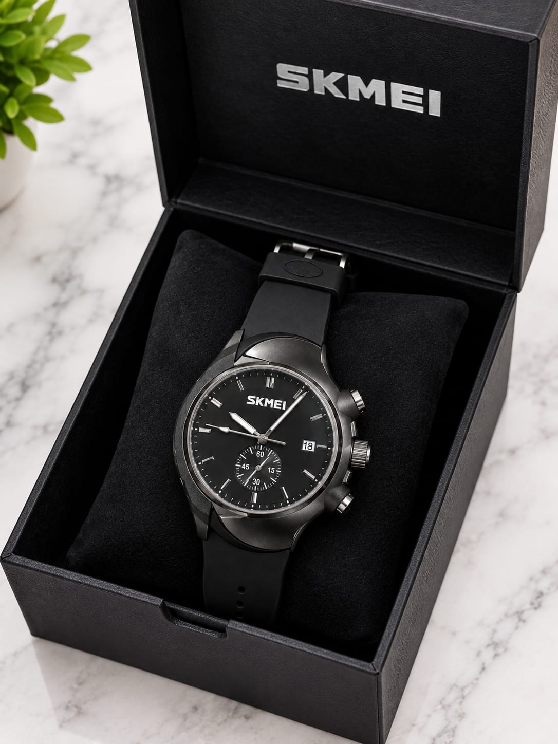 Premium SKMEI Men’s Waterproof Wristwatch with Original Gift Box – Afraz Store