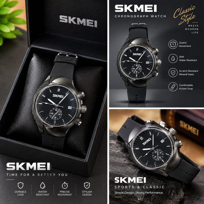 Premium SKMEI Men’s Waterproof Wristwatch with Original Gift Box – Afraz Store