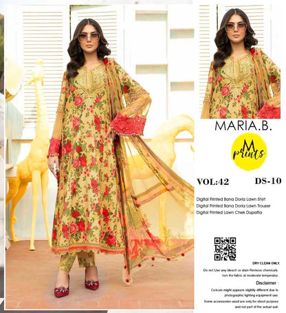 Elegant 3-Piece Digital Printed Bana Doria . Available in 8 awesome colors. | AFRAZ from Maria.b