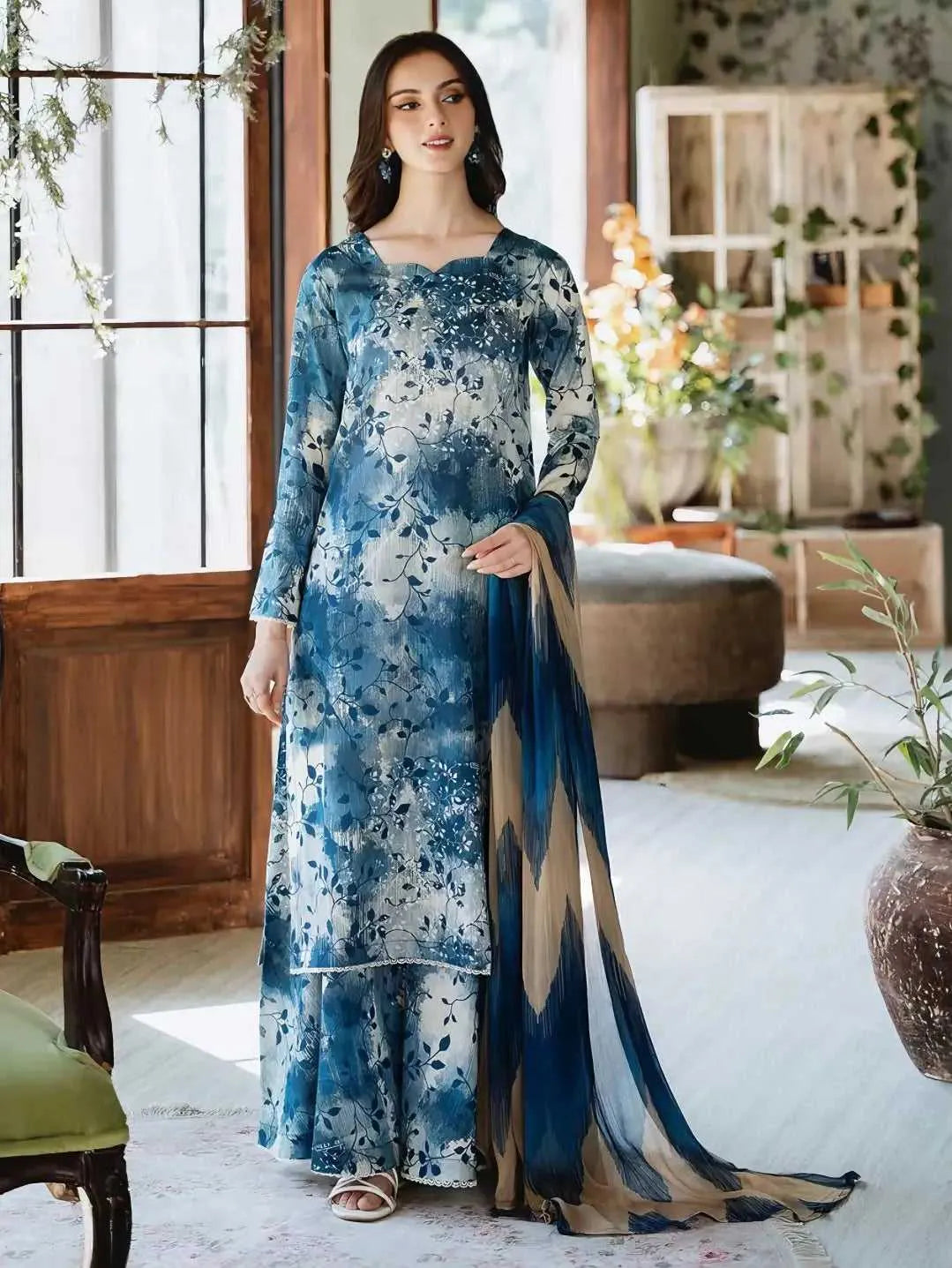 3PC - Digital Printed Lawn Dress | AFRAZ 3PC - Digital Printed Lawn Dress | AFRAZ