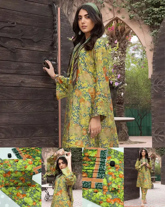 3PC | Digital Print | Monar Shirt & Trousers, Chiffon Dupatta. Buy from afraz.pk