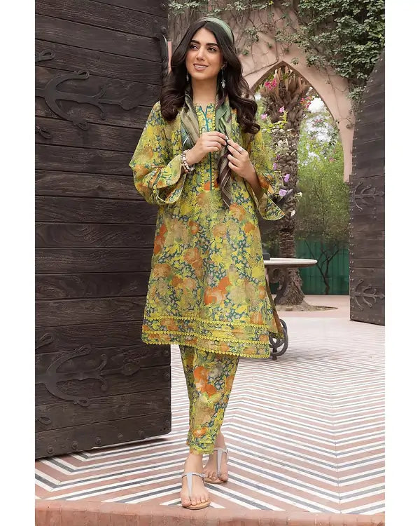 3PC | Digital Print | Monar Shirt & Trousers, Chiffon Dupatta. Buy from afraz.pk