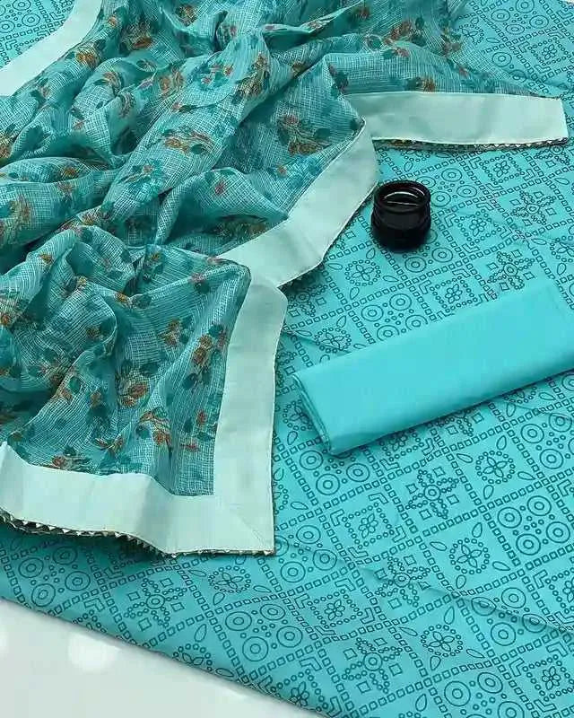 3 PC | Lawn Shirt | Lawn Tourser | Cotton Dupatta | Ferozi | AFRAZ