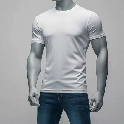 White crewneck t shirt for summer season